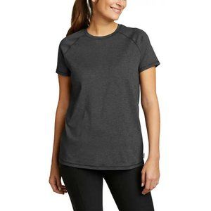 NWT Eddie Bauer Women Active Crew Neck Everyday T-Shirt Black Size L $40 2HL57